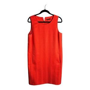 Tommy Hilfiger Orange Sleeveless Sheath Dress Pocket Detail Size 12